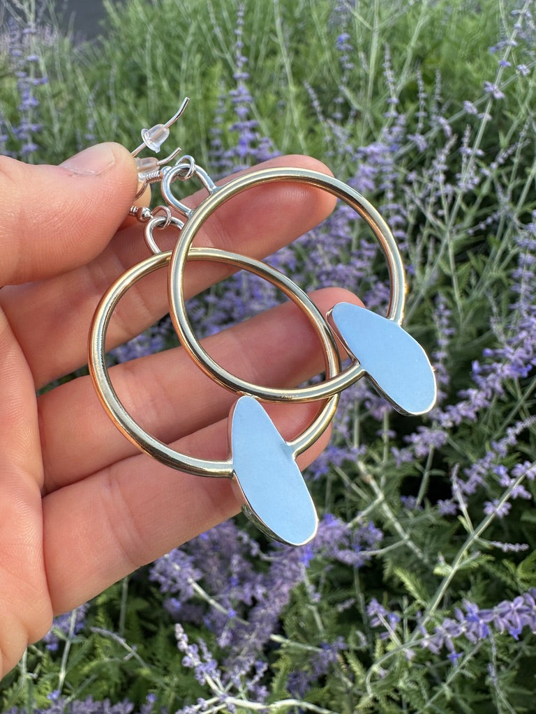 Plain Jane brass hoops | Emerald Rose variscite