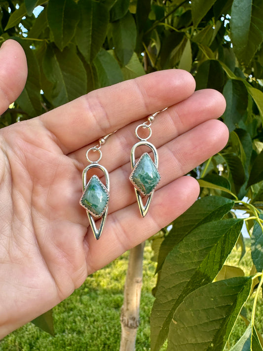 Plain Jane danglers | Green jadeite