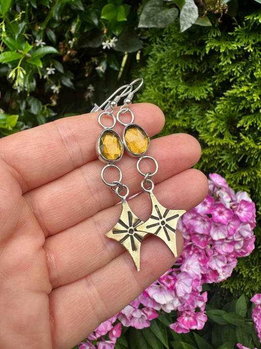 Celestial danglers | Honey citrine