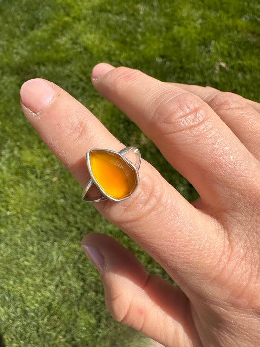 Split Ends ring | Yellow Chalcedony