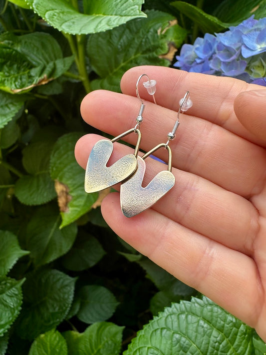Brass heart danglers