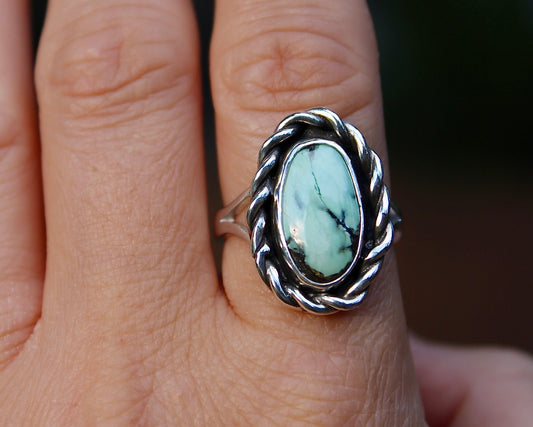 Roped In ring | New Lander variscite (size 9.25)