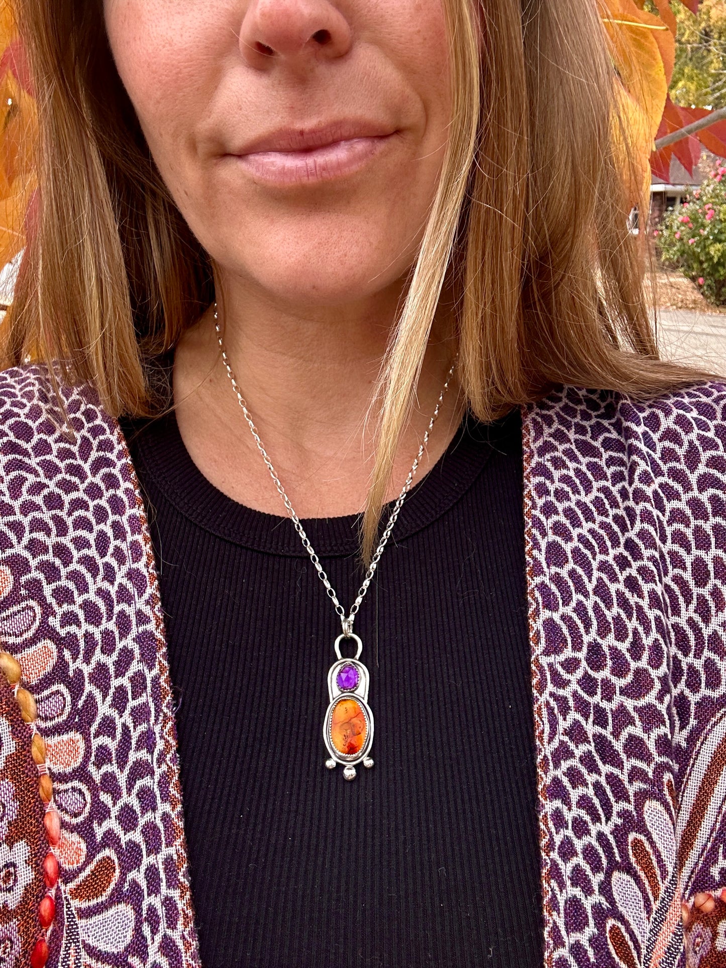 Cascade talisman | Amethyst + Baltic amber