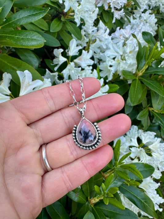 Bead Babe pendant | Pink dendritic opal
