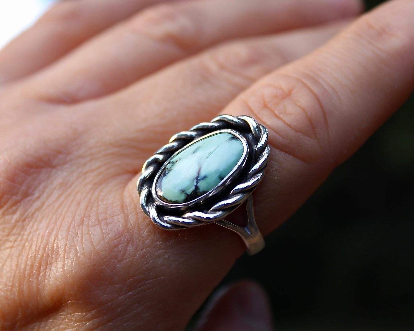 Roped In ring | New Lander variscite (size 9.25)