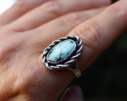 Roped In ring | New Lander variscite (size 9.25)