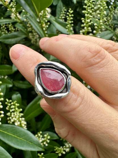 Melted ring | Orange sapphire (size 6)