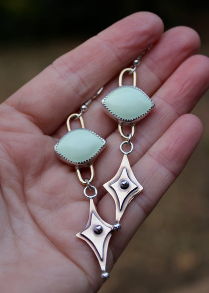 Celestial danglers | Lemon Chyrsoprase