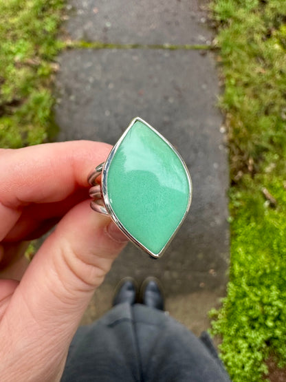 Triple band ring | Newman chrysoprase (size 8)