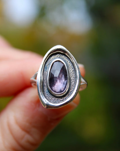 Melted ring | Purple zircon (size 8)