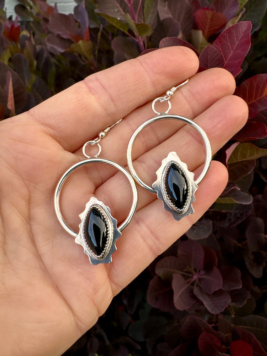 Amoeba hoops | Black onyx