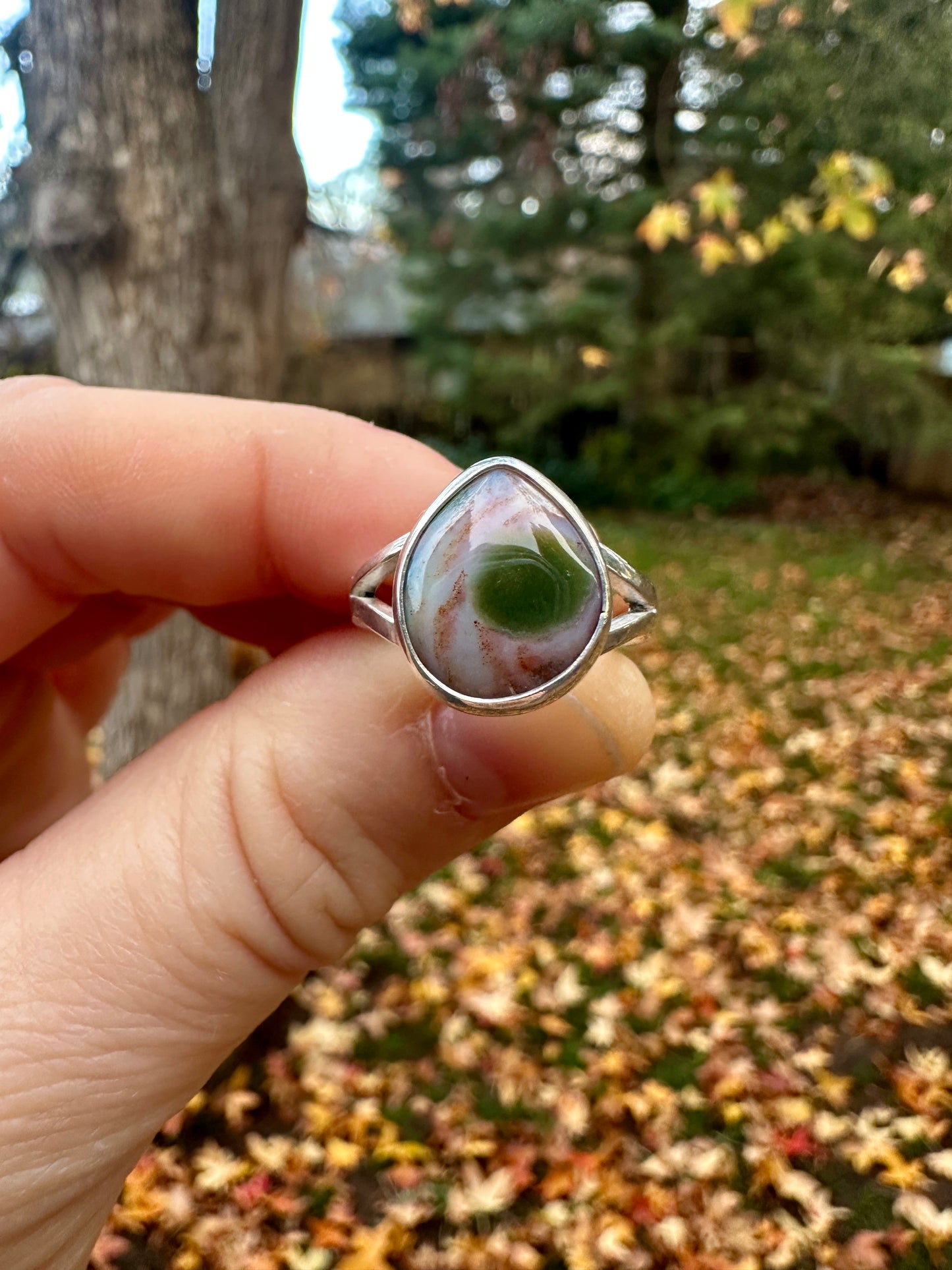 Split Ends ring | Ocean jasper (size 5)