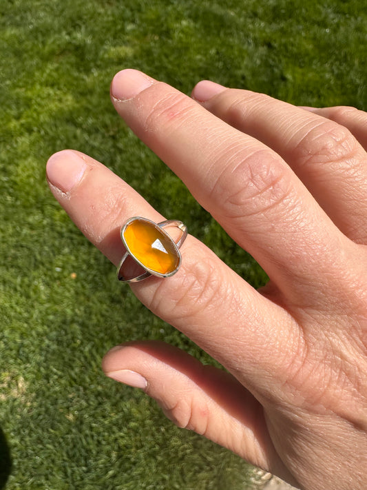 Split Ends ring | Yellow Chalcedony