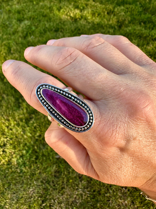 Kaleidoscope ring | Purple oyster shell