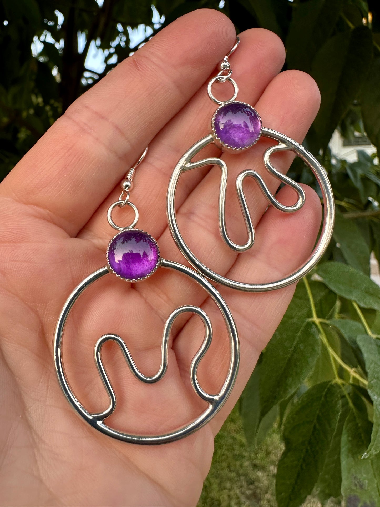 Amoeba hoops | Amethyst