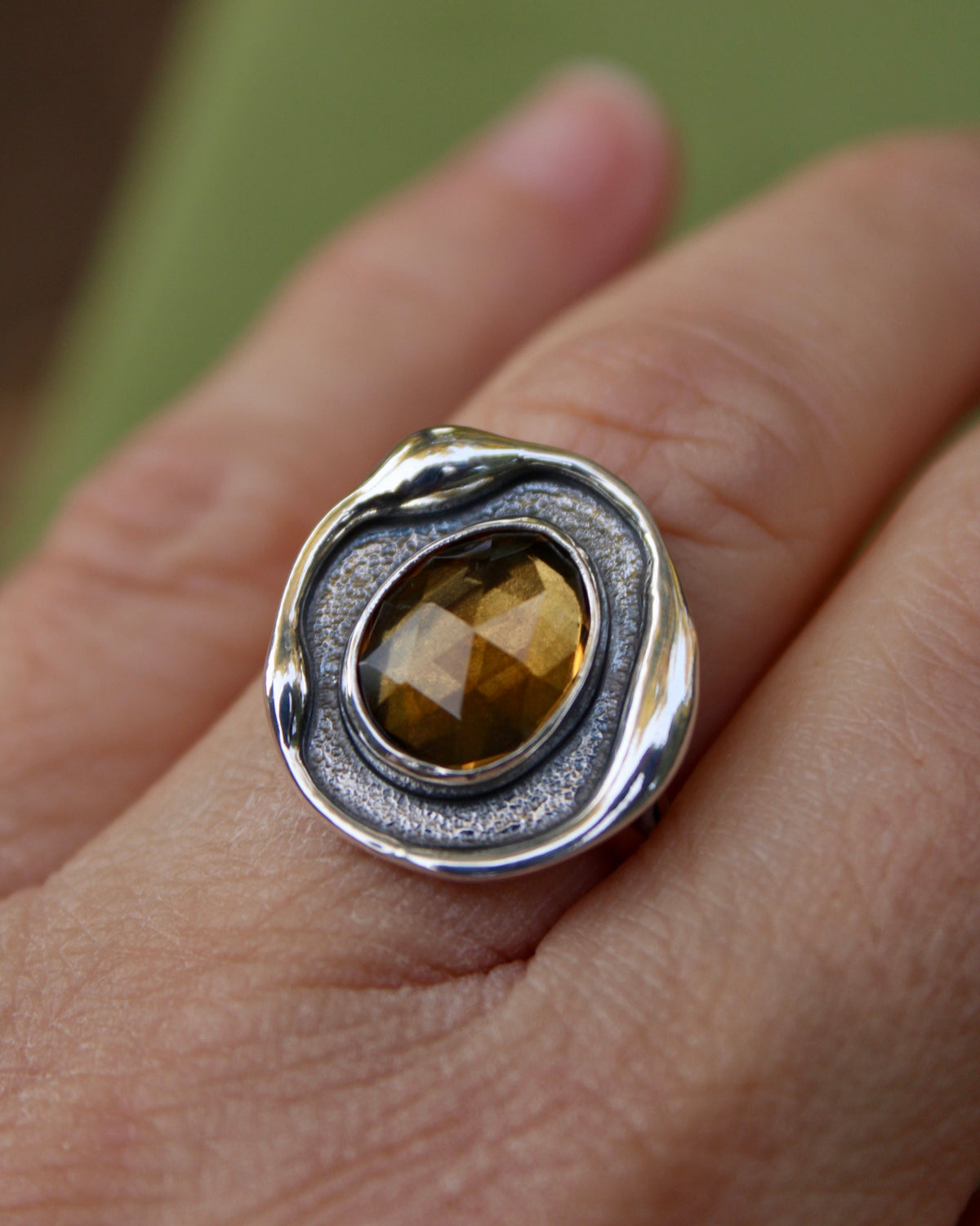 Melted ring | Honey citrine (size 7.5)