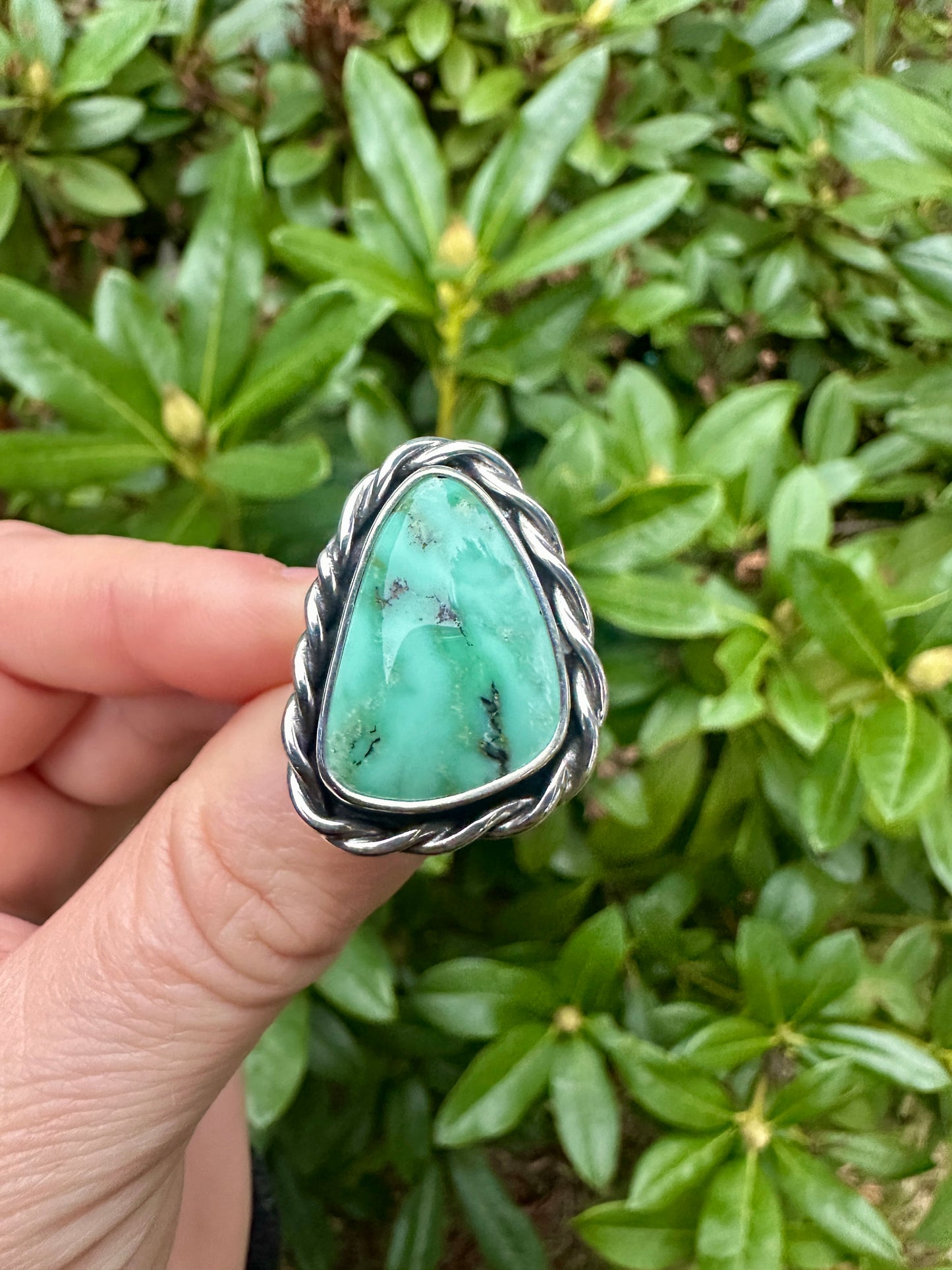 Roped In ring | Angel Wing variscite (size 7)