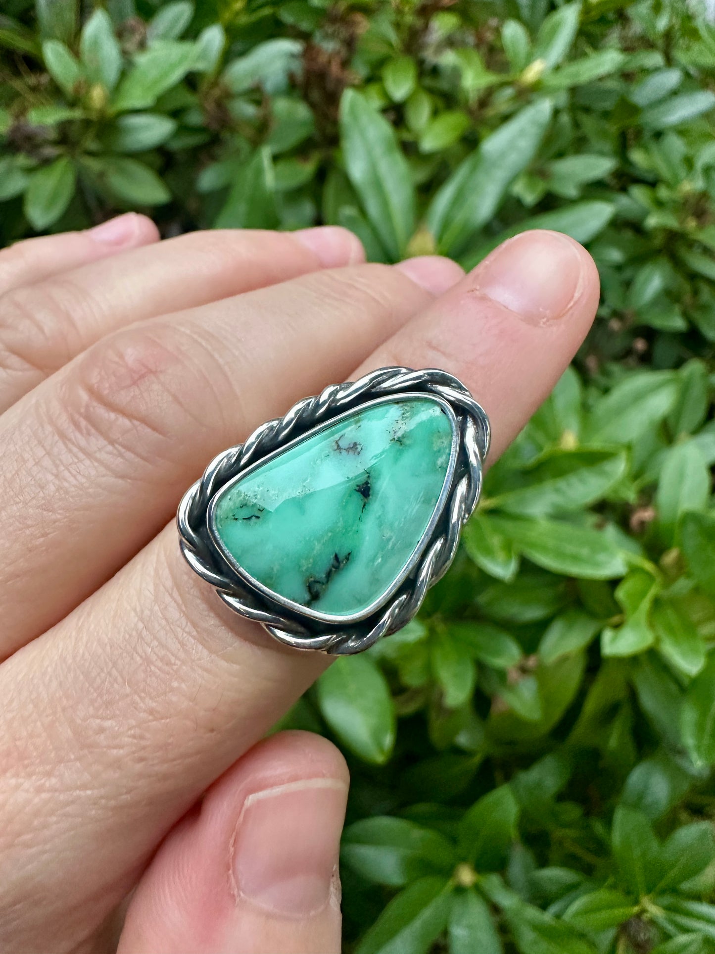 Roped In ring | Angel Wing variscite (size 7)