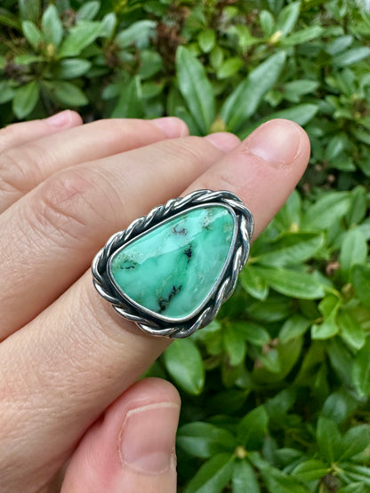 Roped In ring | Angel Wing variscite (size 7)