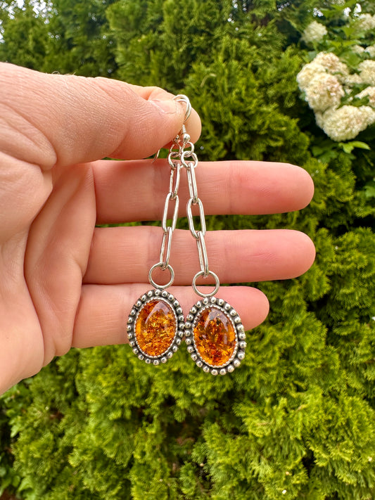 Paperclip danglers | Baltic amber