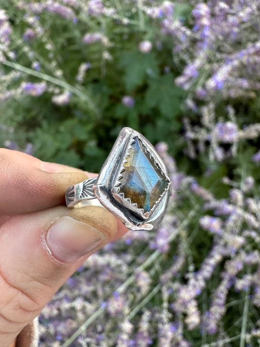 Uncommon ring | Labradorite kite (size 8)