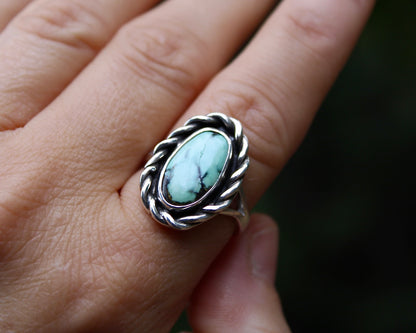 Roped In ring | New Lander variscite (size 9.25)