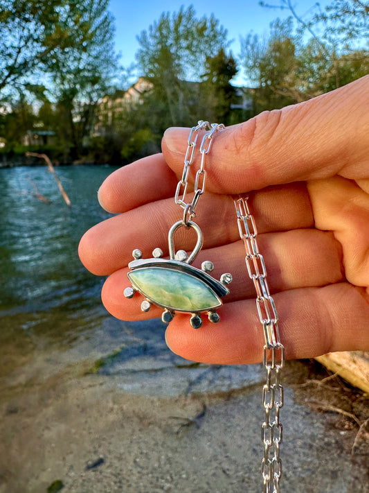 Magic Eye pendant #2 | Larimar