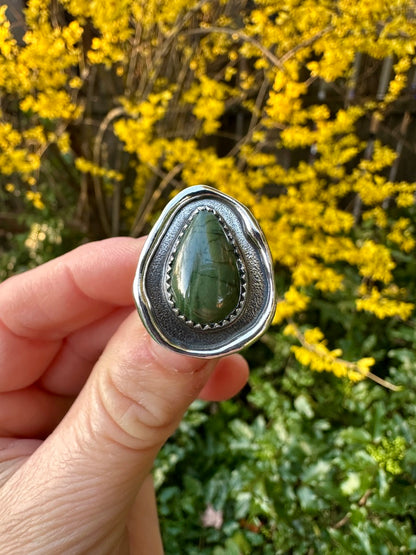 Melted ring | Green jadeite