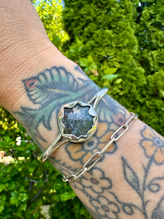 Split Ends cuff | Chrysocolla/Hematite/Cuprite