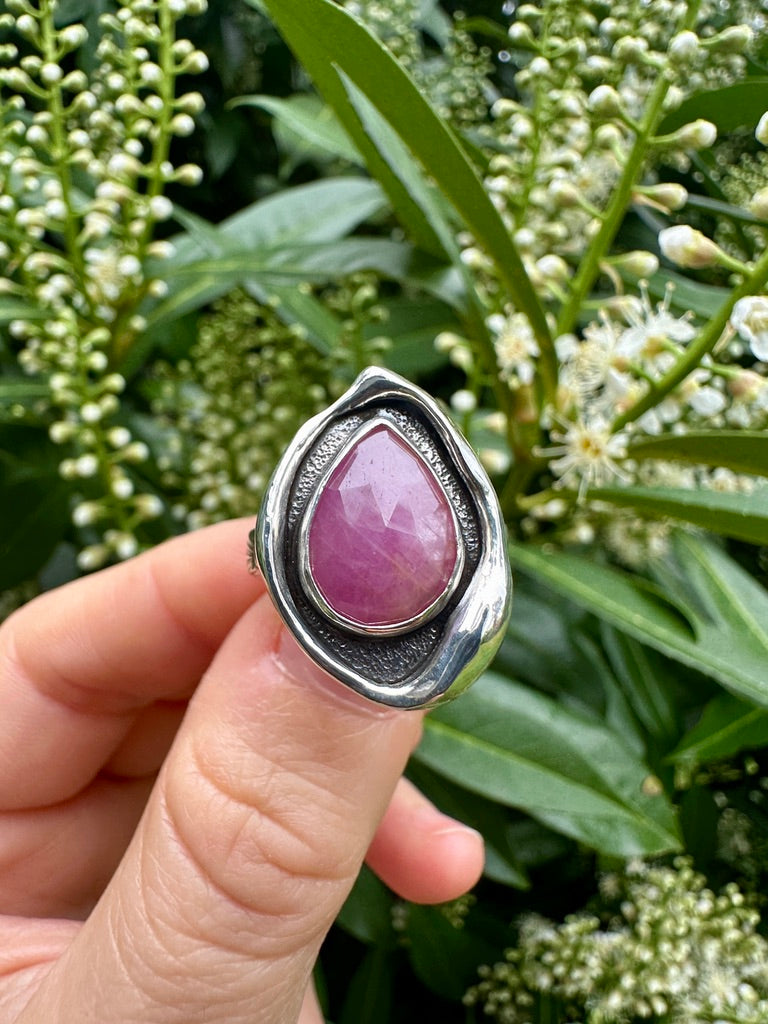 Melted ring | Orange sapphire (size 7.5)