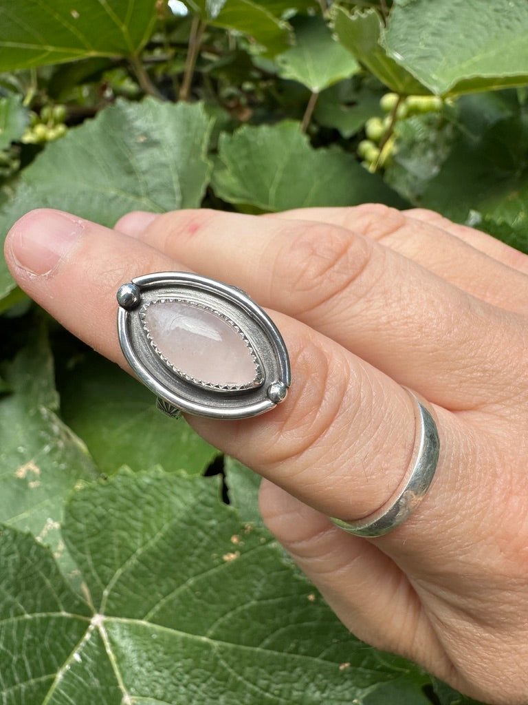 Rose quartz ring (size 5.75)