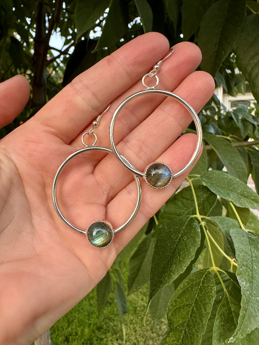 Plain Jane hoops | Labradorite