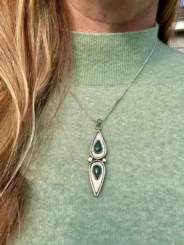 Teardrops necklace | Emerald green jadeite