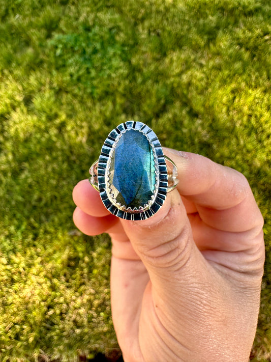 We Come in Peace ring | Labradorite