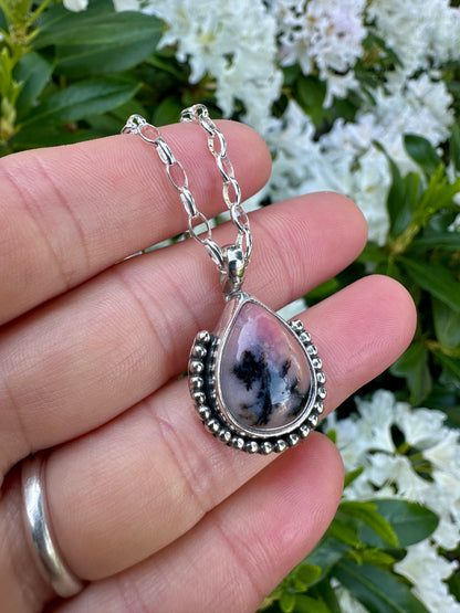 Bead Babe pendant | Pink dendritic opal