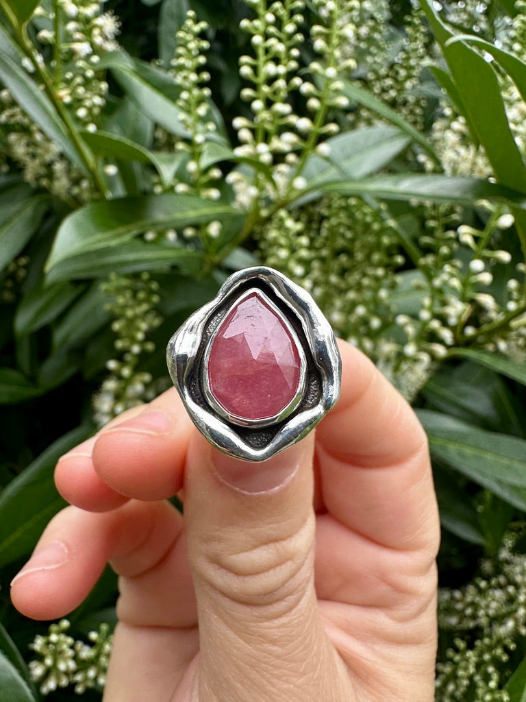 Melted ring | Orange sapphire (size 6)
