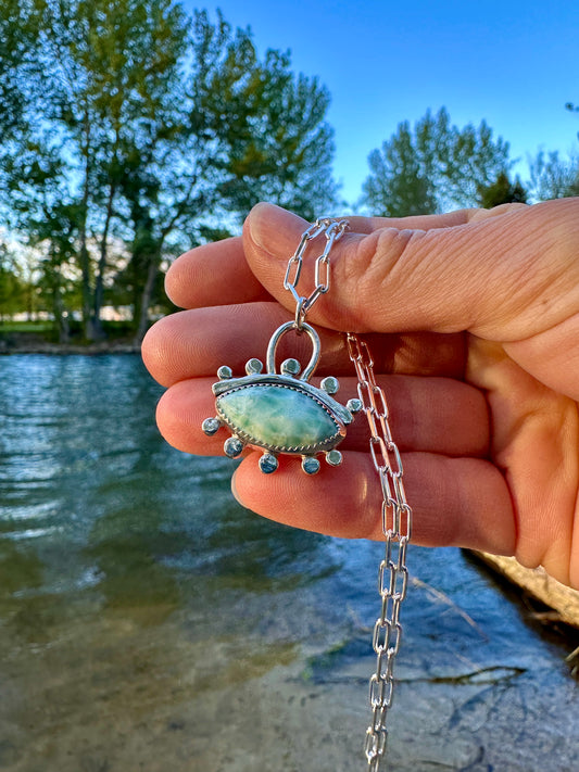 Magic Eye pendant #1 | Larimar