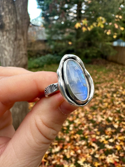 Melted ring | Moonstone (size 7.75)