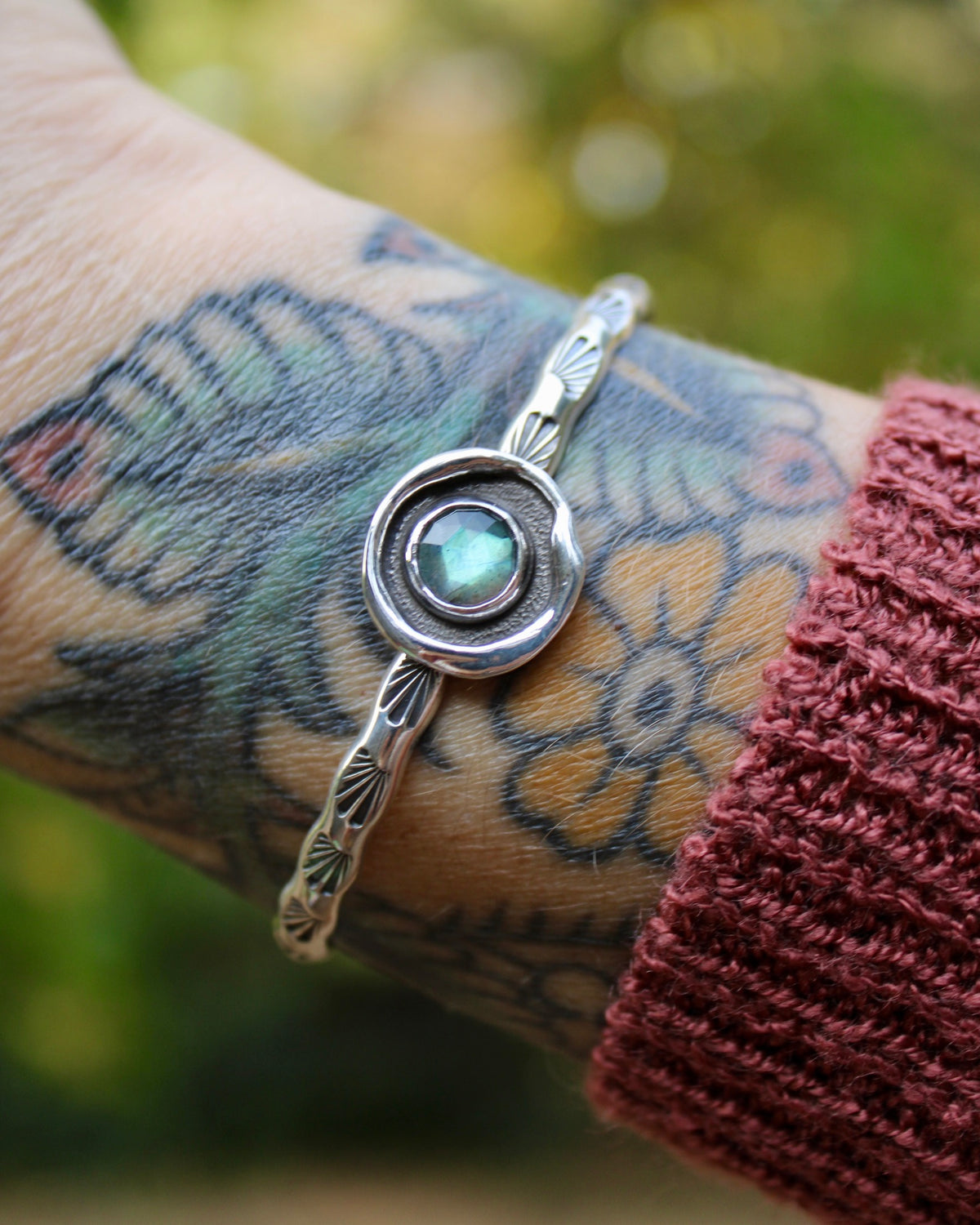 Melted stacker cuff | Labradorite
