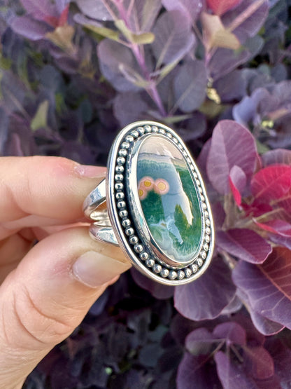 Kaleidoscope ring | Ocean jasper #1