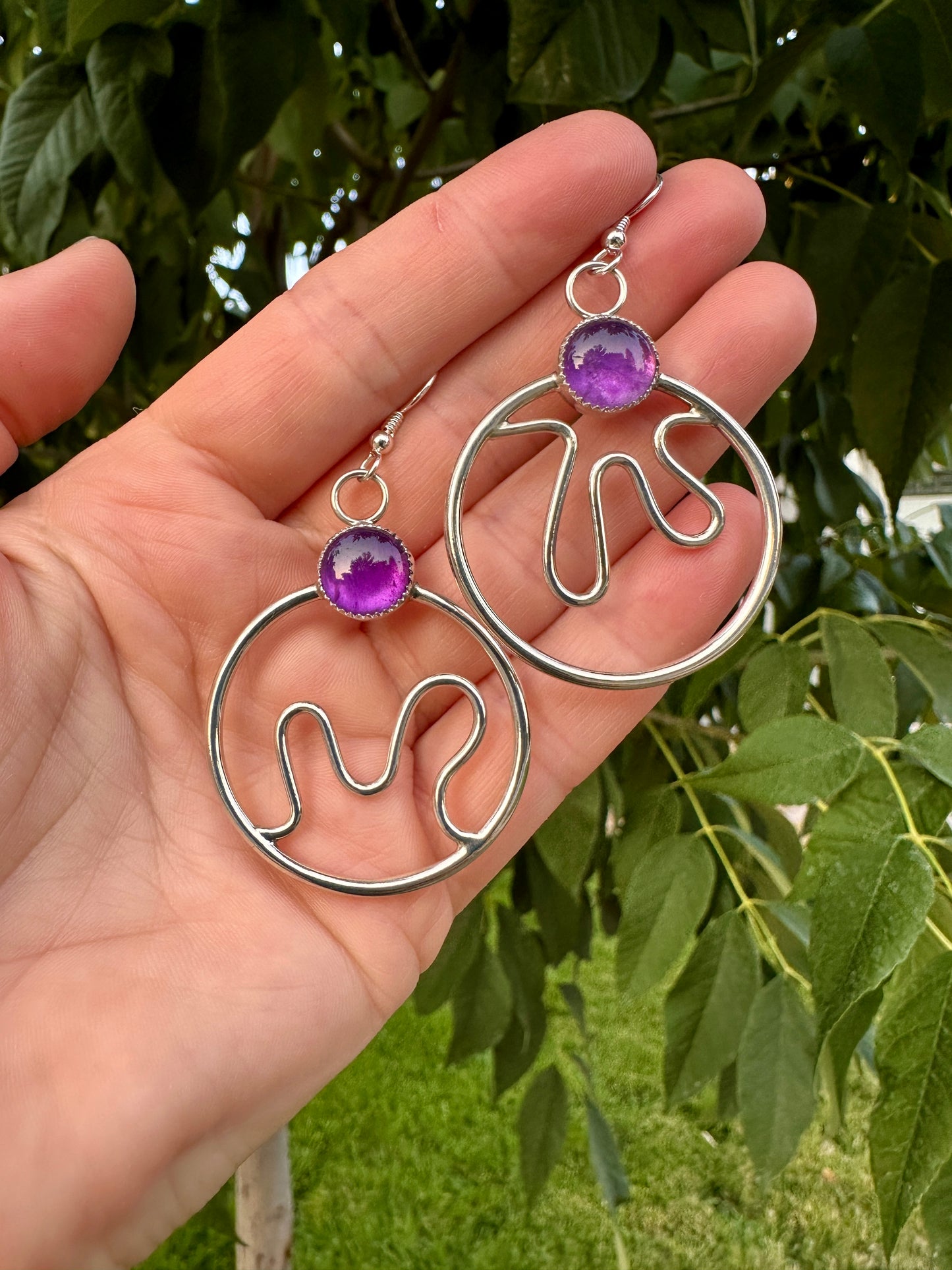 Amoeba hoops | Amethyst