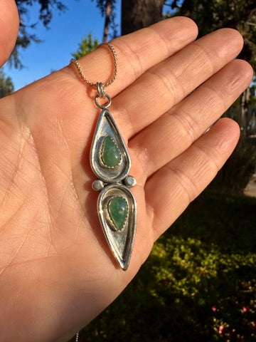Teardrops necklace | Blue jadeite