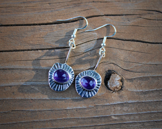 Sunburst danglers | Amethyst