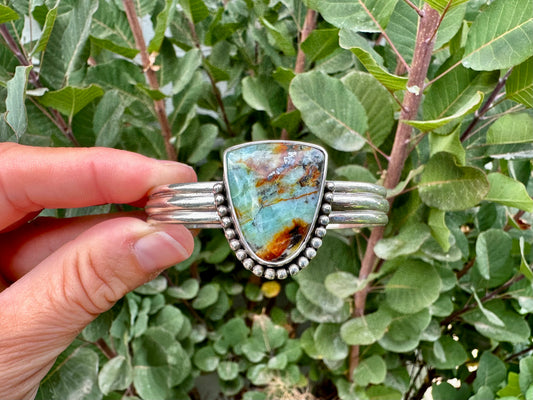 Baja Chrysocolla triple-band cuff