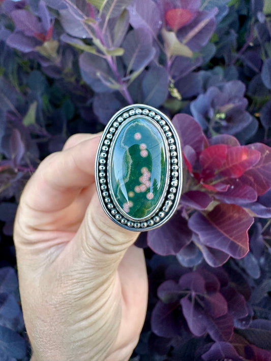 Kaleidoscope ring | Ocean jasper #2