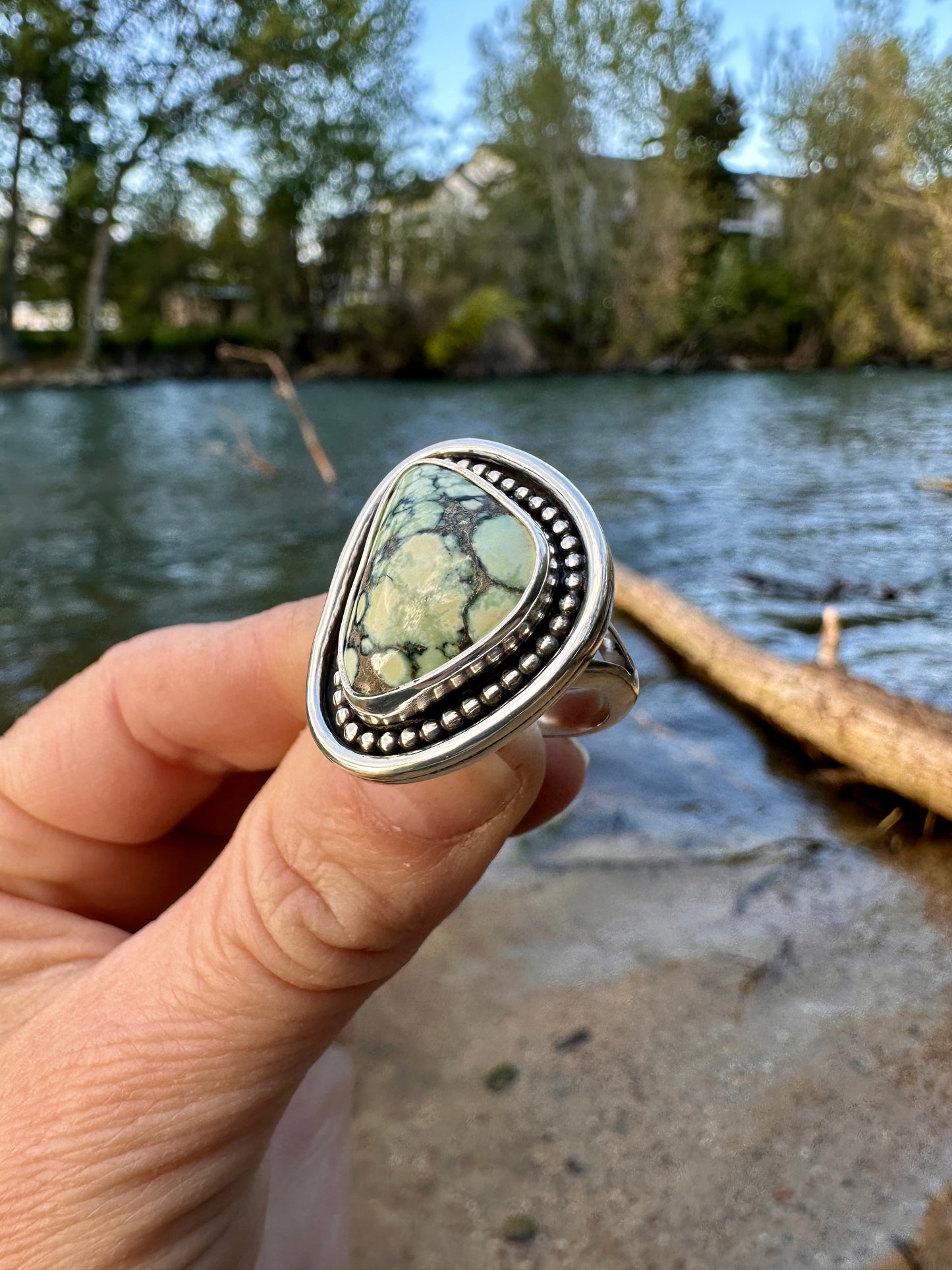 Kaleidoscope ring | Angel Wing variscite #2