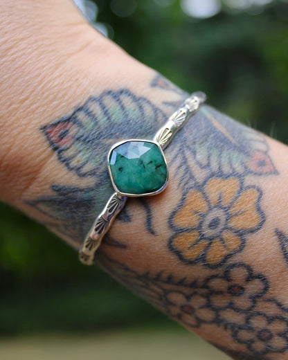 Mad Woman stacker cuff | Emerald