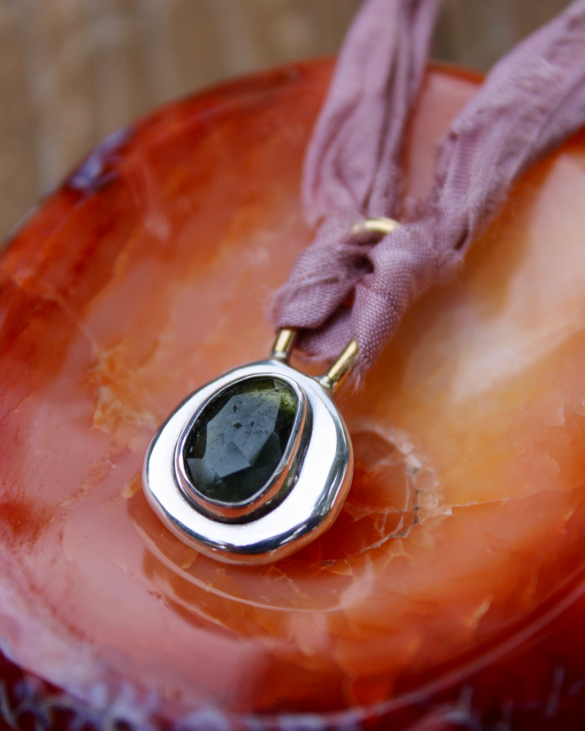 Silk threader | Green tourmaline