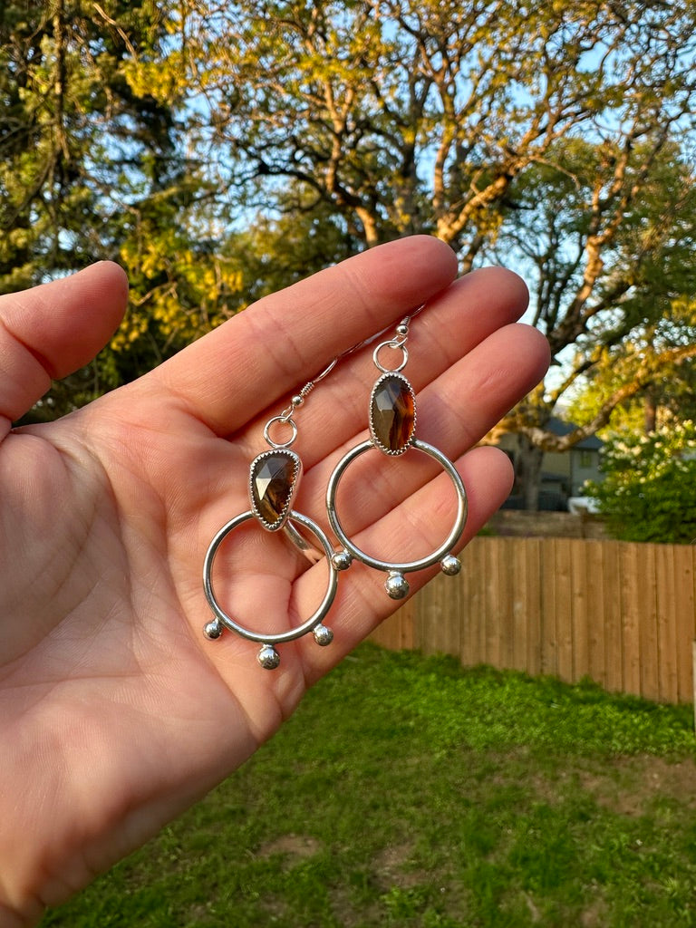 Starburst hoops | Montana agate