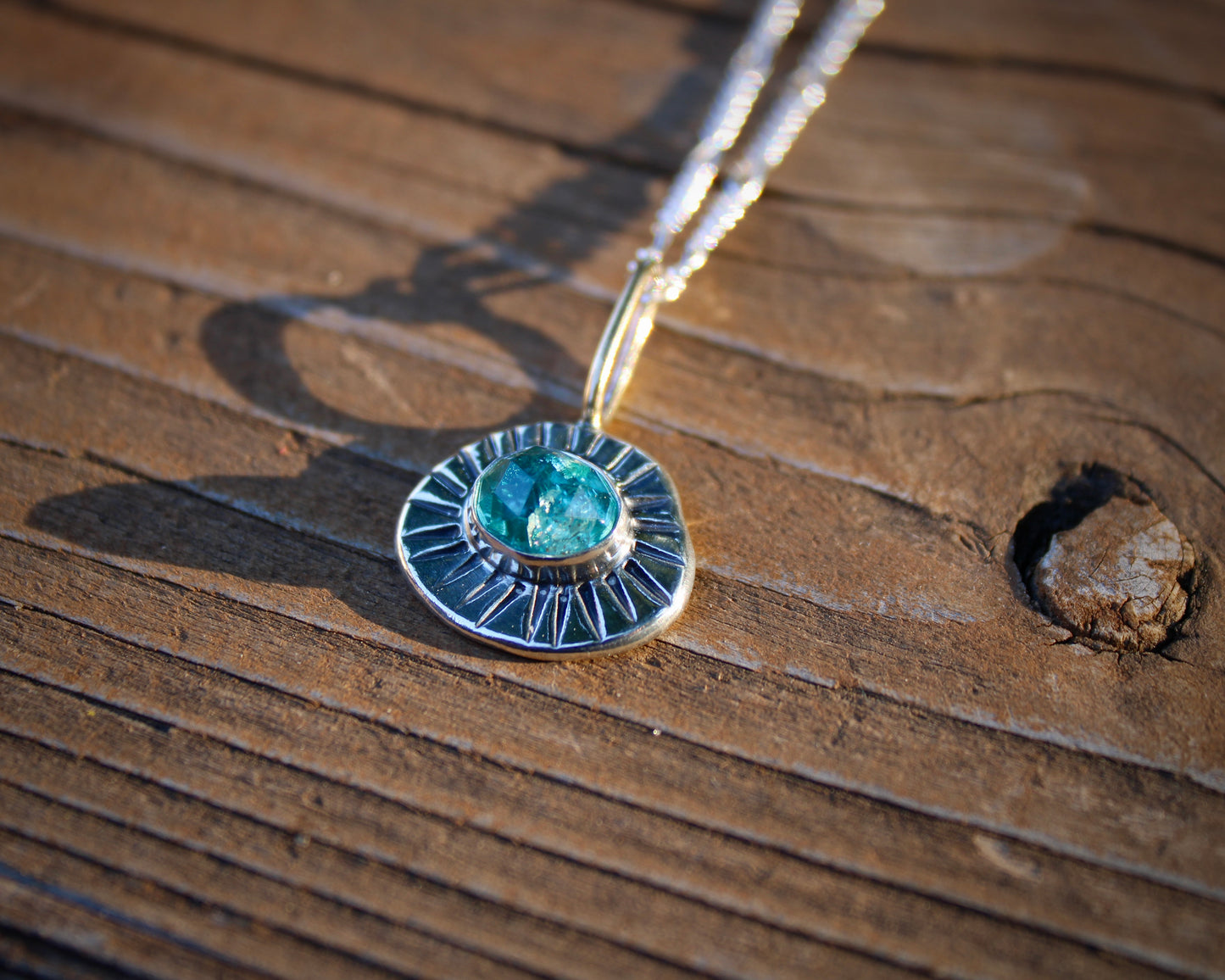 Sunburst necklace | Paraiba apatite